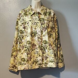Christopher & Banks Floral Print Women's Shacket Size 2XL